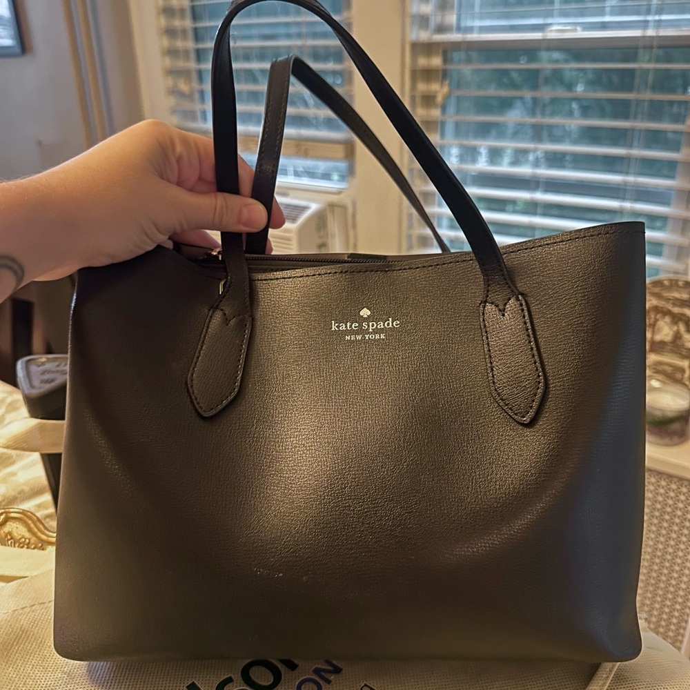 Kate Spade Black Structured Tote Bag